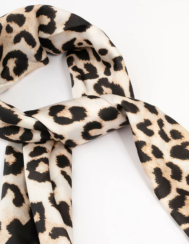 Leopard Fabric Satin Scarf