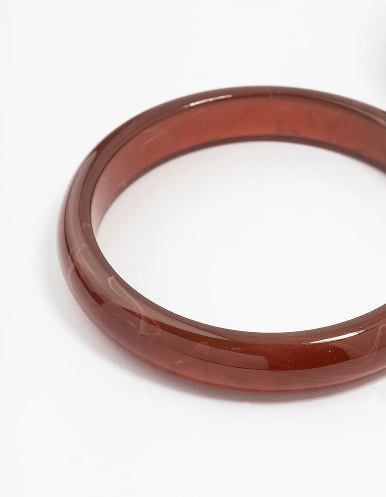 Brown Plastic Acrylic Bangles 2-Pack