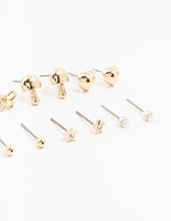 Kids Gold Butterfly Stud Earrings 6-Pack