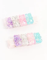 Kids Pastel Gummy Bear Hair Slides 2-Pack