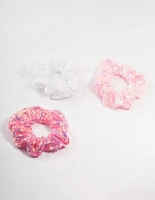 Kids Mixed Sequin Pink Scrunchies 3-Pack