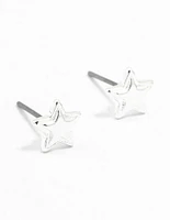 Silver Layered Star Stud Earrings