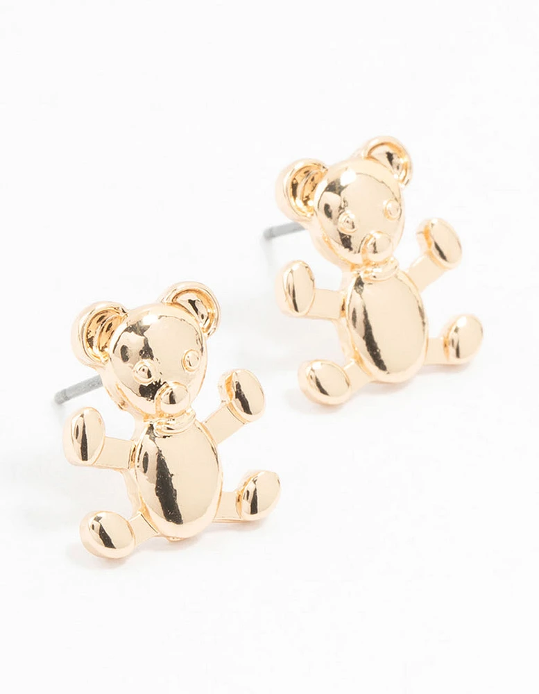 Gold  Teddy Stud Earrings