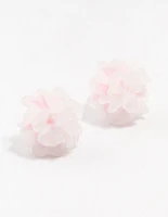 Plastic Dahlia Flower Stud Earrings