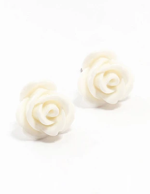 Coated Rose Stud Earrings