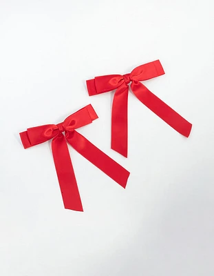 Red Medium Double Loop Bows 2-Pack