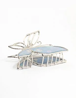 Silver Blue Butterfly Acrylic Claw Clip