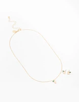 Mini Gold Apple Necklace & Earring Set