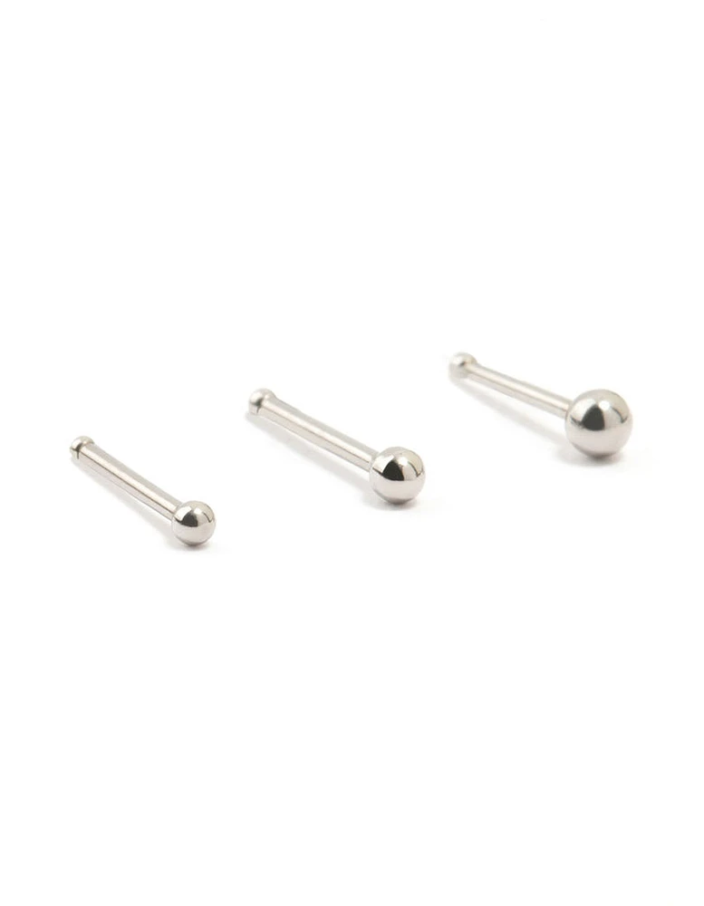 Titanium Graduating Nose Rings & Studs 6-Pack