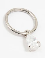 Titanium Pear Drop Ring Belly Ring