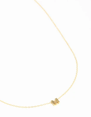 Gold Plated Sterling Silver Intial M Necklace