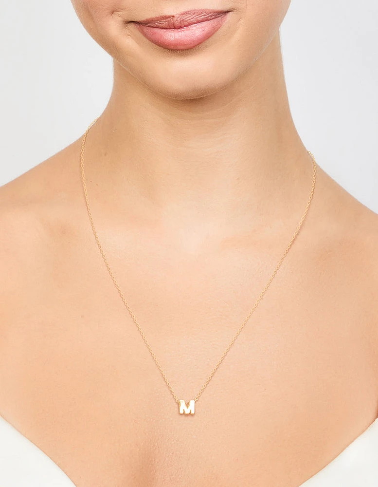 Gold Plated Sterling Silver Intial M Necklace