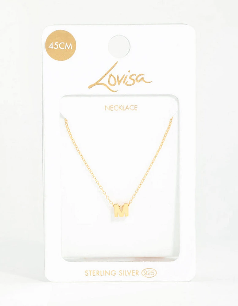 Gold Plated Sterling Silver Intial M Necklace