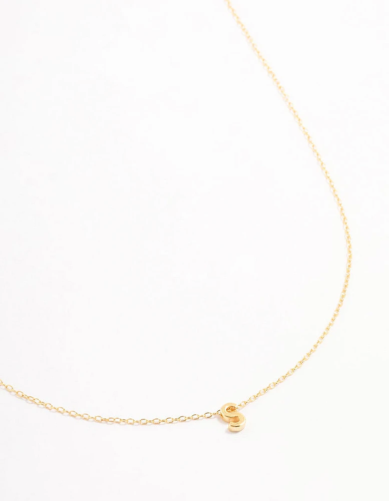 Gold Plated Sterling Silver Initial S Necklace