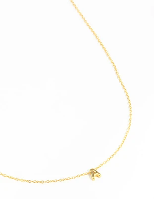 Gold Plated Sterling Silver Initial A Necklace