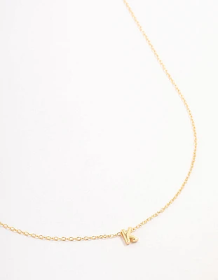 Gold Plated Sterling Silver Initial K Necklace