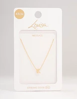 Gold Plated Sterling Silver Initial K Necklace