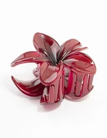 Burgunday Frangipani Hair Claw Clip