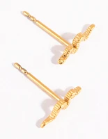 Gold Plated Surgical Steel Snake Stud Earrings