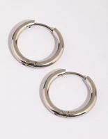 Surgical Steel Medium Polished Huggie Hoop Earrings