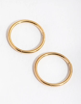 Gold Plated Surgical Steel Sleeper Earrings 8MM