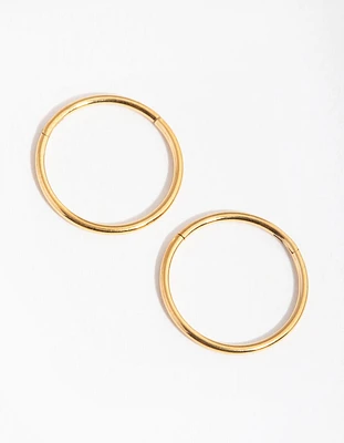 Gold Plated Surgical Steel Sleeper Earrings 10MM