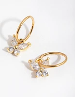 Gold Plated Surgical Steel Butterfly Sleeper Earrings