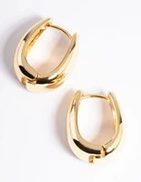 Gold  Plated  Bold Taper Hoop Earrings