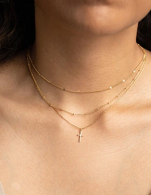 Gold Layered Cross Necklace