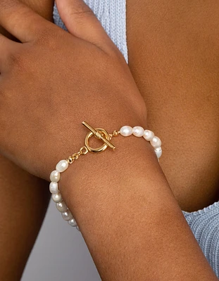 Gold Pearl  T & O Bracelet