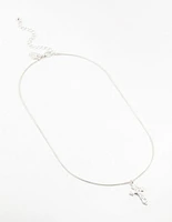 Silver Plated Round Snake Chain Ornate Necklace