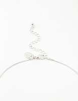 Silver Plated Round Snake Chain Ornate Necklace