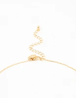 Gold Plated Diamante Celestial Round Necklace