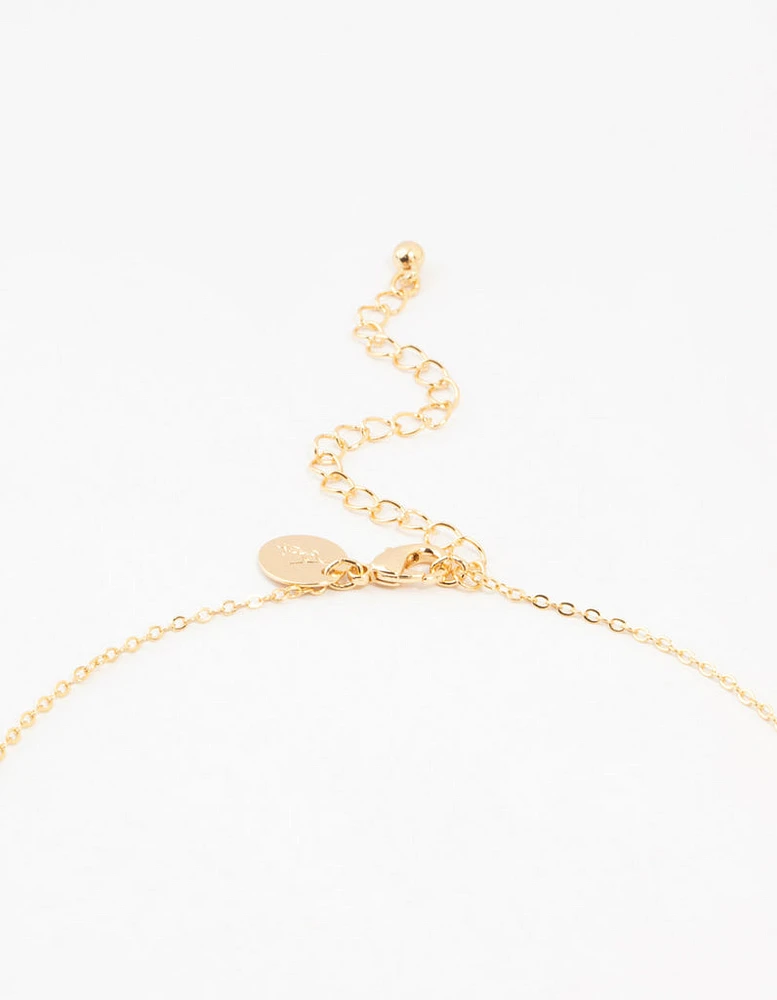 Gold Plated Diamante Celestial Heart Locket Necklace