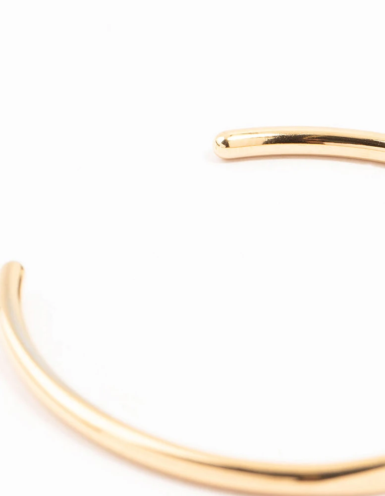 Gold Plated Stainless Steel Slim Wrist Cuff Bangle