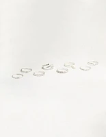 Silver Swirl Mixed Stacking Rings 8-Pack