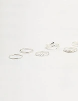 Silver Swirl Mixed Stacking Rings 8-Pack