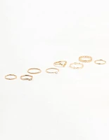 Gold Thin Mixed Stacking Rings