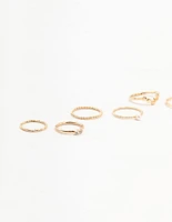 Gold Thin Mixed Stacking Rings