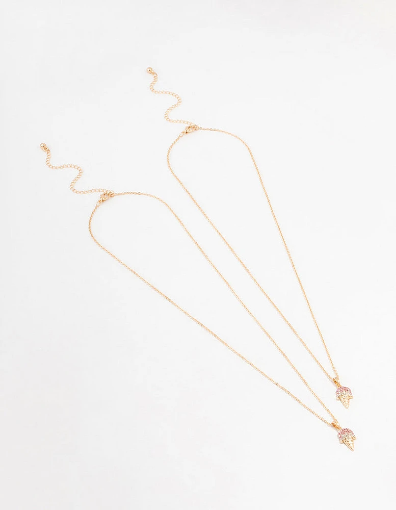 Gold Ice Cream Necklaces 2-Pack