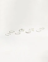 Silver Swirl Mixed Stacking Rings 8-Pack