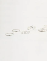Silver Swirl Mixed Stacking Rings 8-Pack