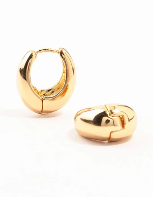 Gold Teardrop Bubble Hoop Earrings