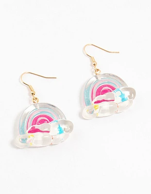 Bubble Acrylic Rainbow Drop Earrings