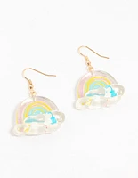 Acrylic Bubble Rainbow Drop Earrings