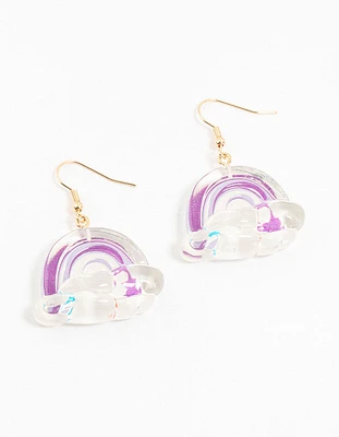 Acrylic Bubble Rainbow Drop Earrings