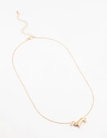 Gold Diamante Dachshund Necklace