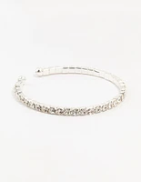 Silver Diamante Cup Chain Wrist Cuff