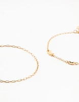 Gold Station Butterfly Anklets 4-Pack