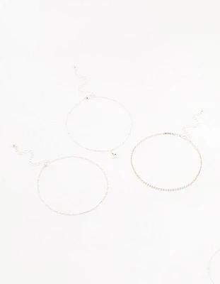 Silver Cupchain Butterfly Chokers 3-Pack